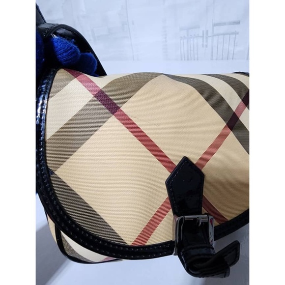Authentic Burberry Nova Check Coated Canvas and Patent Leather Crossbody Bag - Picture 6 of 14